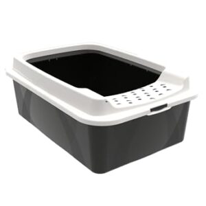 Arenero para Gatos Rotho My Pet Bonnie Eco Blanco/Negro 56x17x40 cm – Higiene y Comodidad para tu Mascota
