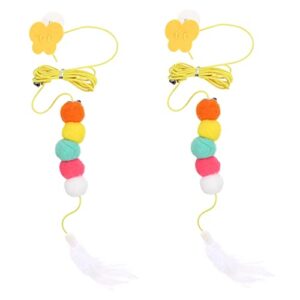 DOITOOL Juguete Colgante para Gato con Ventosa – Pack de 2 Juguetes Interactivos y Elásticos para Mascotas, Regalo Ideal para Gatos Felices