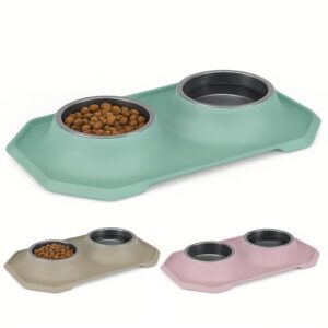 Comedero Doble para Perros y Gatos Grandes – Platos 100% Reciclados, Hechos en España, 2x500ml, Fáciles de Limpiar y con Diseño Ergonómico