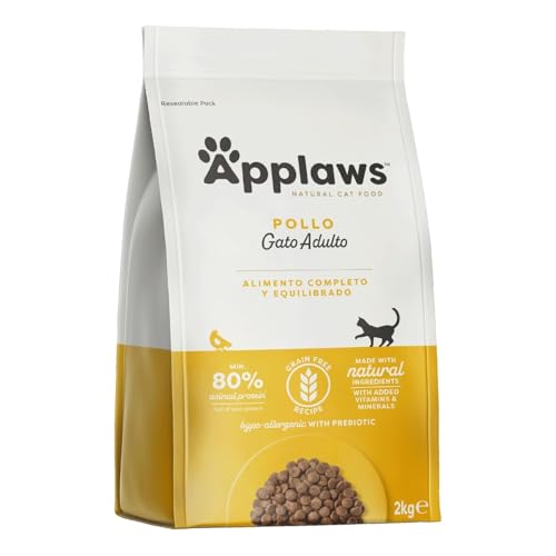Applaws Pienso Natural sin Cereales para Gatos Adultos, Pollo 2kg – Alimento Seco Hipoalergénico, Rico en Proteínas y Omega para la Salud Felina