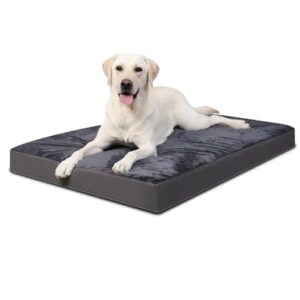Favodormir Cama Ortopédica para Perros Grandes – Colchón Lavable, Antideslizante, de Alta Densidad, Gris Oscuro 91x69x7cm