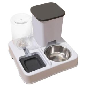 Dispensador Automático de Comida y Agua para Gatos y Perros Pequeños 2 en 1, 1.5L de Agua y 800g de Alimento, Comedero y Bebedero de ABS Duradero y Fácil de Limpiar