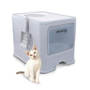 Arenero Cubierto para Gatos Mobiclinic® Pets con Cajón Extraíble, Doble Entrada y Pala Incluida