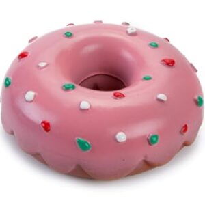 Karlie Doggy Donut Juguete para Perros de Látex Rosa con Squeaker – Resistente y Divertido, 12 x 12 x 5 cm