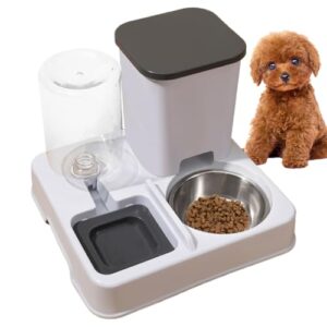 Comedero y Bebedero Automático 2 en 1 para Gatos y Perros – Dispensador de Alimento 800g y Agua 1,5L, Fácil de Limpiar y Antidesbordamiento
