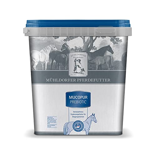 Mühldorfer Mucopur Prebiotic 2 kg para Caballos | Sin Cereales, con Espino Cerval de Mar y Alcachofa de Jerusalén Fermentada | Alimento Prebiótico para Problemas de Estómago y Apoyo Emocional Equino
