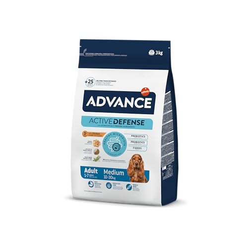Advance Medium Adult Chicken - Pienso para Perros Adultos de Razas Medianas con Pollo, 3kg | Alimento Completo, Fácil Digestión y Cuidado de Piel y Pelo