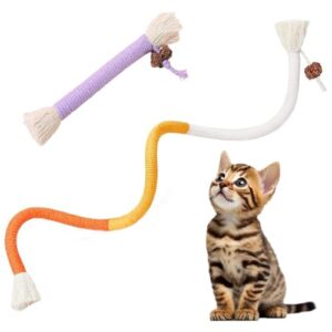 Juguetes de Cuerda Masticable para Gatos JEYORZY – 2 Unidades de Cuerdas Molares Naturales para Dentición e Interacción en Gatos de Interior