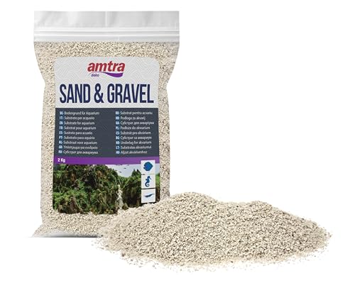 Amtra Cuarzo Blanco Marfil 2kg – Arena Fina Natural para Acuario, Agua Dulce y Salada, Granos 1-3 mm, Sustrato Seguro y Decorativo