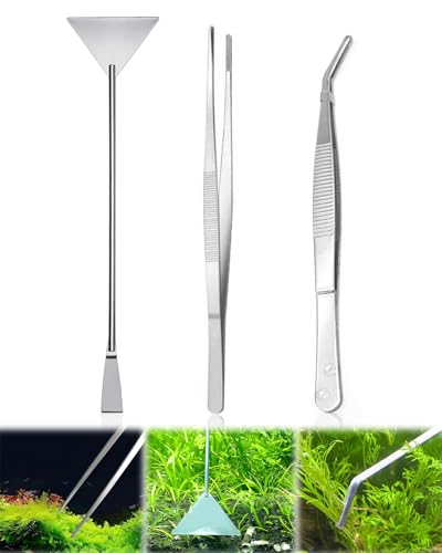 Elfinfi 3 en 1 Accesorios Acuario Acero Inoxidable – Set Profesional para Limpieza y Mantenimiento de Peceras y Plantas Acuáticas