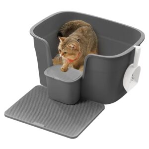 Feandrea Caja de Arena para Gatos Grandes con Bordes Altos, Extra Espaciosa, Kit Completo con Pala y Recogedor – Ideal para Hogares con Varios Gatos Grandes