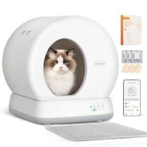 Arenero Gatos Autolimpiable MeoWant | Extragrande, Control por APP, Seguro y Silencioso, con Control de Olores, Tapete y Forro