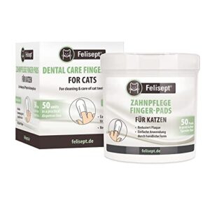 Felisept Almohadillas de Limpieza Dental para Gatos – 50 Unidades | Cuidado Bucal y Eliminación de Placa Sin Cepillo, Higiene Dental Fácil y Eficaz