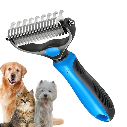 ACM Deslanador y Cepillo para Perros y Gatos de Pelo Largo | Elimina Nudos y Pelo Muerto | Mango Ergonómico | E-book de Cuidado Incluido