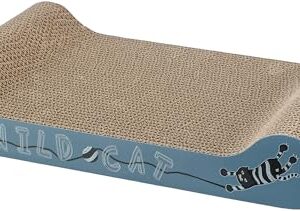 Trixie Wild Cat Rascador de Cartón para Gatos con Catnip, 41x24x7cm, Colores Surtidos – Protege Tus Muebles y Satisface el Instinto de tu Felino