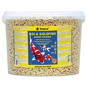 Tropical Koi y Goldfish Basic Sticks 11L – Alimento Flotante para Koi y Peces de Colores en Estanques, Realza el Color y Mantiene el Agua Limpia