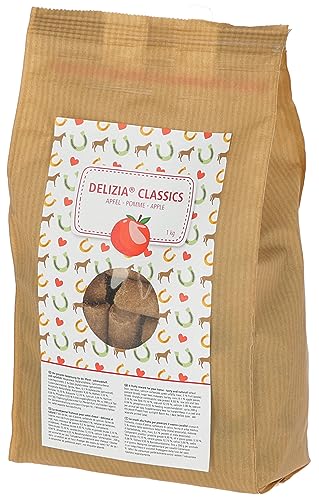 Kerbl Delizia Classic Cubo de Recompensa para Caballos – 1kg con Sabor a Manzana, Minerales Naturales y Vitaminas