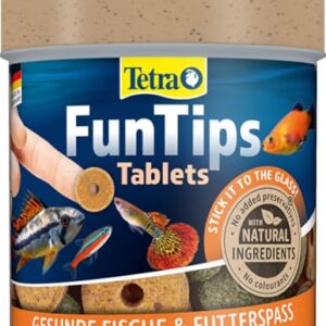 Tetra FunTips Tablets – Comprimidos de alimento adherentes para peces de acuario, observación y cuidado, 75 unidades