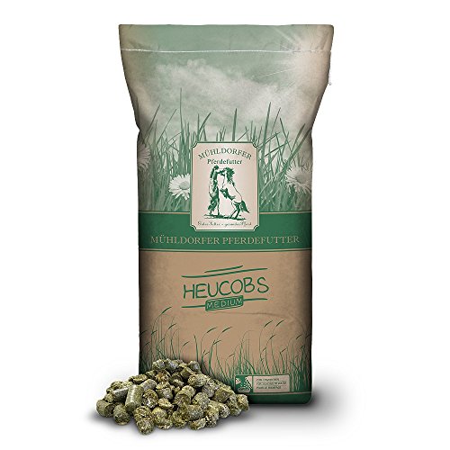 Mühldorfer Heucobs 20 kg – Heno prensado para caballos alérgicos y mayores, libre de polvo y fácil de dosificar