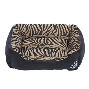 Cama Rectangular Lavable para Perros Pequeños, Medianos y Grandes – Estampado de Tigre, Talla M, Comodidad y Protección Impermeable para Mascotas