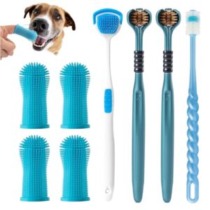 Cepillo de Dientes para Perros y Gatos | Limpieza Dental 360º, Silicona Reutilizable, 8 Unidades, Blanco | Higiene Bucal de Mascotas