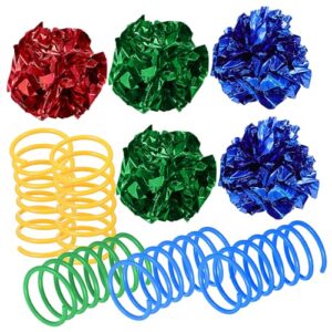 Juguetes Interactivos para Gatos MUELODSIC – Bolas de Papel Ruidosas y Muelles de Colores para Gatitos, Entretenimiento Seguro en Interior