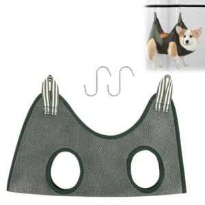 Hamaca para Gatos y Perros Pequeños 51x75cm – Soporte Seguro para Cortar Uñas y Aseo, Incluye 2 Ganchos Metálicos S, Material Transpirable y Resistente